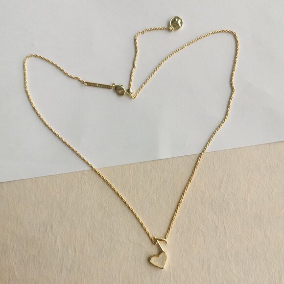 Kendra Scott Gold Ari Heart Music Note Drusy Necklace - Picture 3 of 4